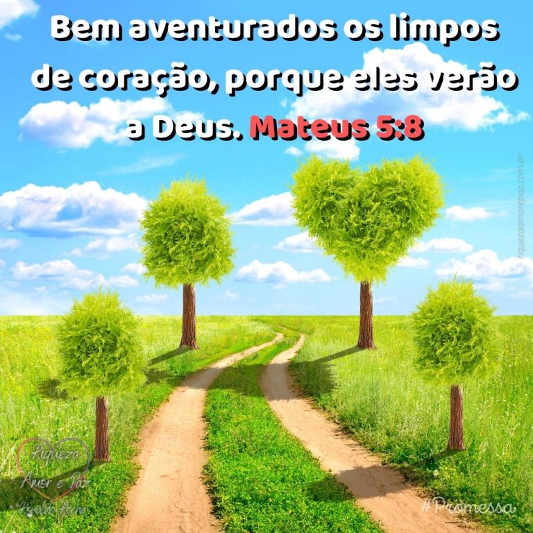 Bem aventurados os limpos de coração, porque eles verão a Deus.